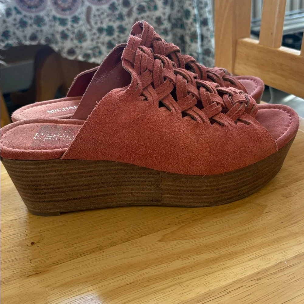 Michael Kors Westley mule platform suede sandals 8.5